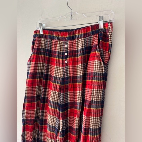 Aerie Flannel Skater Red Plaid Pajama PJ Matching Set Sleep Size Small Pants Top - Picture 10 of 13